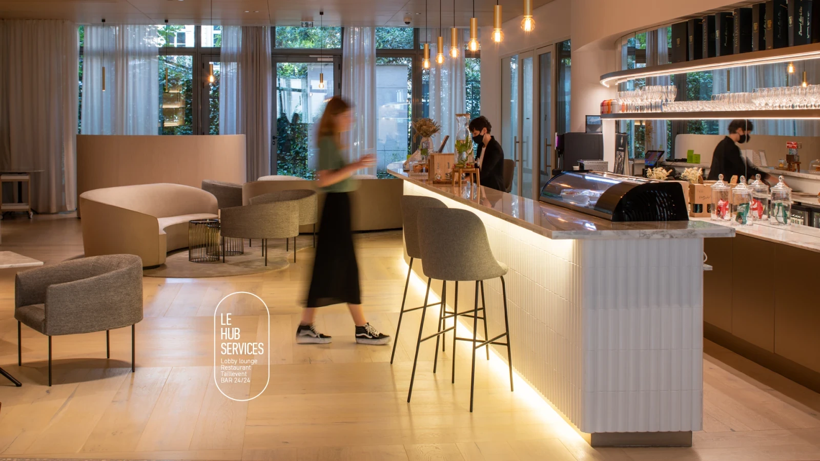 Lobby lounge Restaurant bar, le hub service
