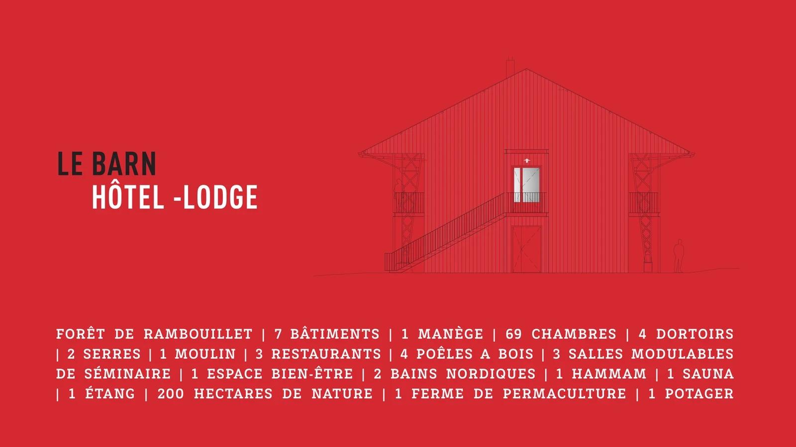 affiche rouge sur le Barn Hôtel Lodge