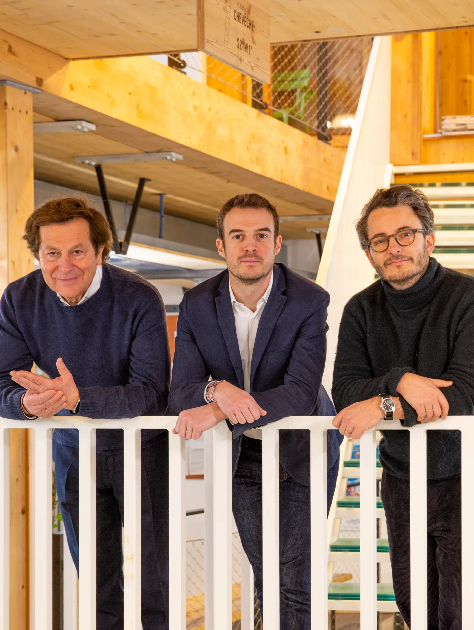 Photo d'Olivier Saguez, Pierre-Olivier Pigeot et Michaël Bezou, designers Saguez & Partners.