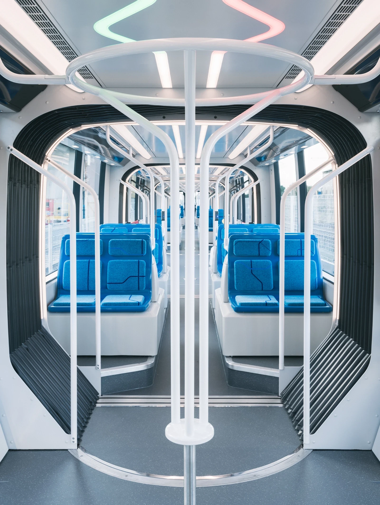 interieur Tramway T9 sièges bleus